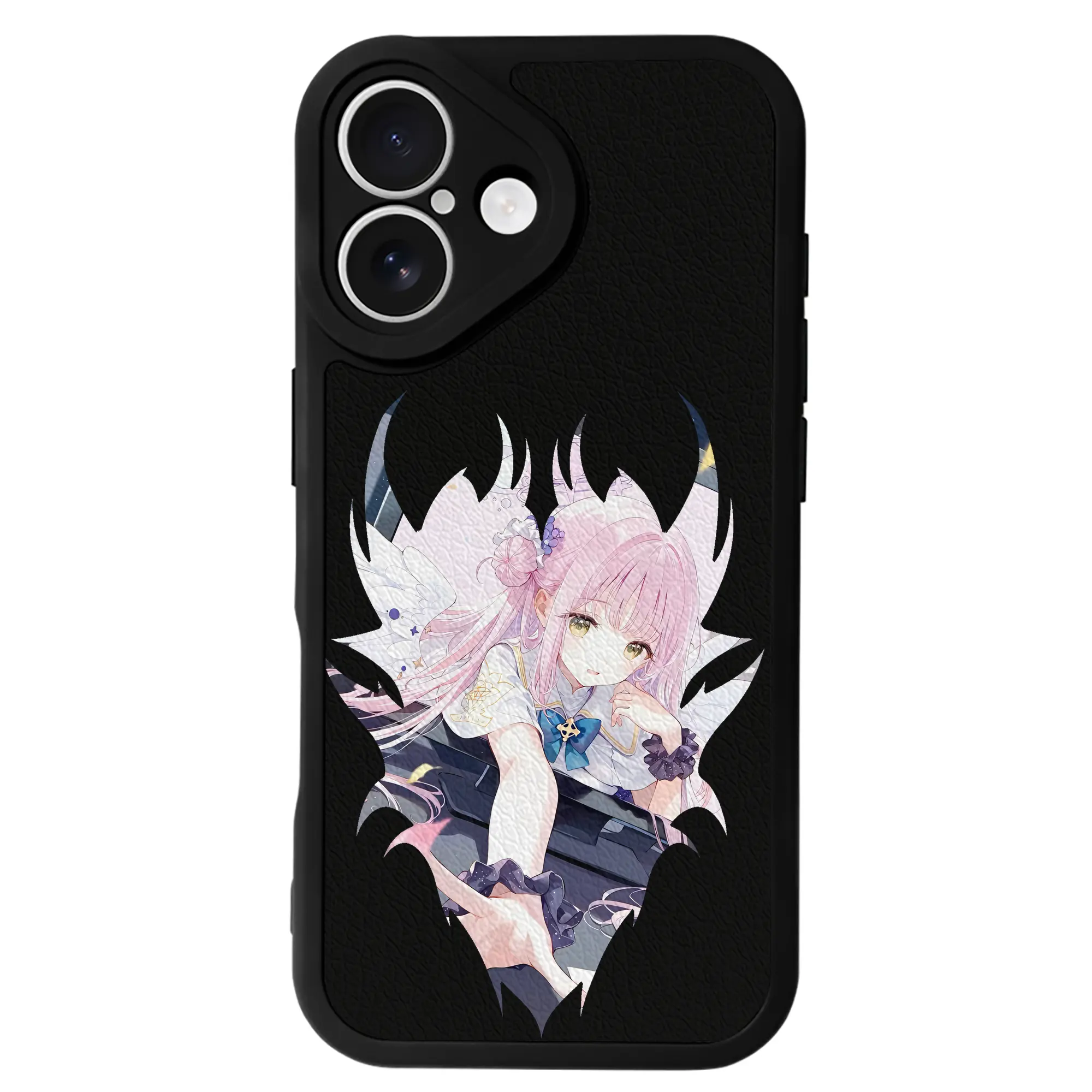 ブルーアーカイブ グッズ 聖園ミカ - IPhone 16シリーズ対応 ・ シリコンスマホケース ・ レザー調 ・ 高精度フィット ・ 耐衝撃 ・ ワイヤレス充電対応 ・ 精密カット